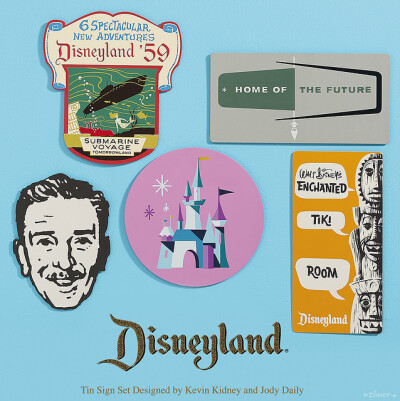 Vintage Disneyland Graphics Tin Signs