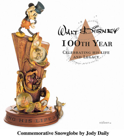 Walt Disney&#39;s 100th Year Snowglobe