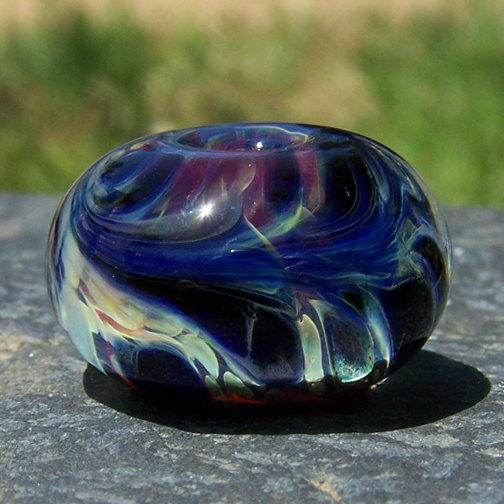 Handmade Boro Lampwork Glass Bead Breeze Focal by BurkhartBeads Handmade Boro Lampwork Glass Bead (Breeze) Focal