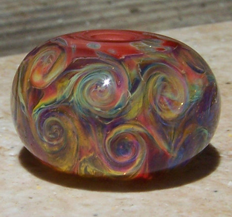 Handmade Boro Lampwork Glass Bead Tahitian Sunset by BurkhartBeads Handmade Boro Lampwork Glass Bead (Tahitian Sunset) Focal