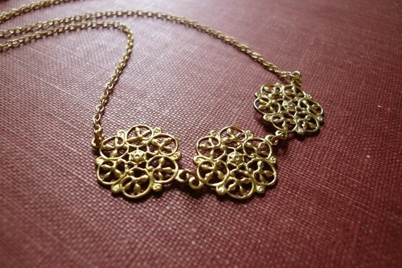 Victorian filigree rounds necklace by minusOne on Etsy Victorian filigree rounds necklace