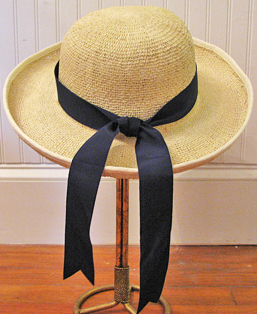 navy be ribboned straw sailor hat by marykaiser on Etsy navy be- ribboned straw sailor hat