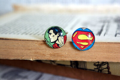 Superman comic book cufflinks