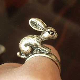  立体本命年小兔子戒指 指环 生肖礼物