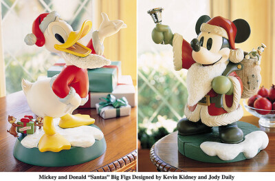 Santa Mickey and Donald Big Figures