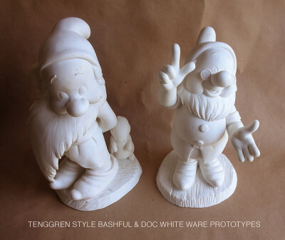 Bashful &amp; Doc figures White Ware