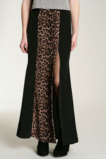 豹纹拼接迷嬉长裙