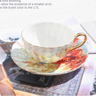 奉华堂经典-顶级骨瓷咖啡杯碟套装 陶瓷杯具 奶茶杯 花茶杯