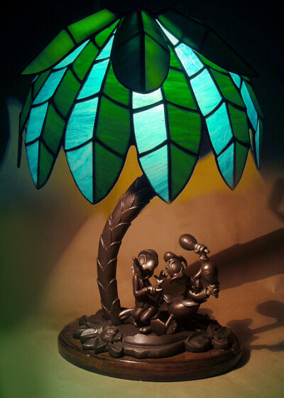 Walt Disney &quot;Saludos Amigos&quot; Stained Glass Lamp Prototype