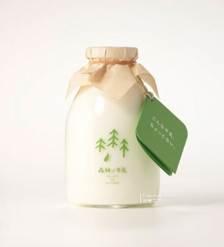 日本“森林牛乳”（Forest Milk）包装设计，简洁、清晰、自然~