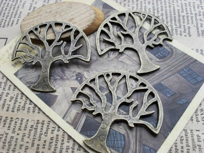 5pcs 48x48mm Antique Bronze Lovely Huge Filigree Tree by eric8429