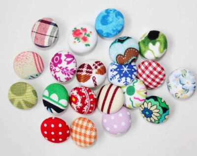 Fabric Covered Buttons 17mm 20 pcs by Crazybutton on Etsy