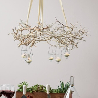 a Branch Chandelier 其实也可以用鸡蛋壳做~