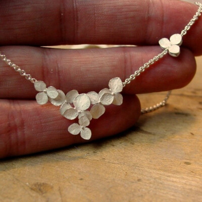 Hydrangea Cluster Necklace Sterling silver