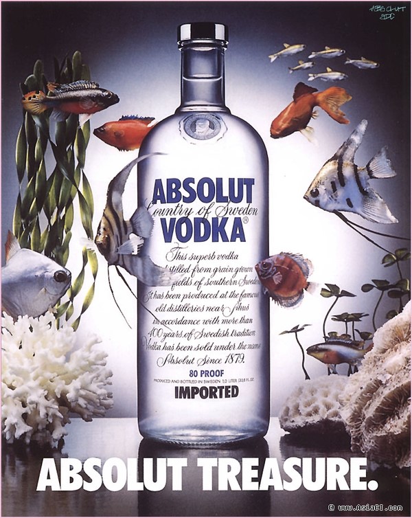 绝对伏特加 燃烧着的“生命之水”•ABSOLUT VODKA 它是世界上最受欢迎的高档烈酒品牌之一，它掀起了顶级艺术和时尚跨界合作的风潮，它经典的广告成为了全球设计界的创意典范，绝对伏特加，是餐饮世界中的一个绝对传奇。