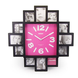REIDA 创意静音钟表 相框钟 艺术挂钟 装饰挂钟 客厅挂钟-淘宝商城