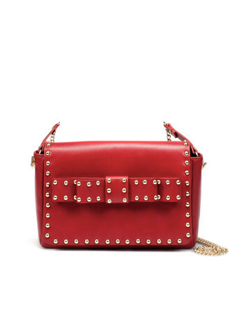 STUDDED MESSENGER BAG WITH BOW - 红色小包包，可爱啊 - ZARA United States