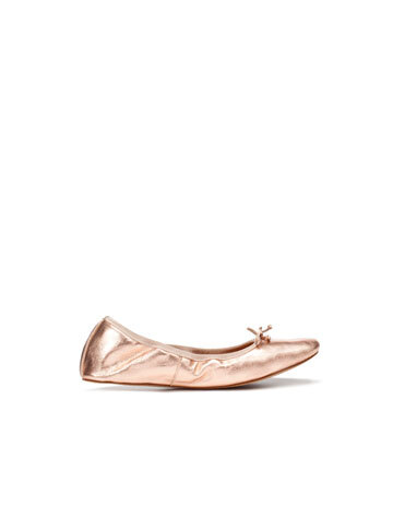 METALLIC BALLERINAS - 粉红色的船鞋~- ZARA United States