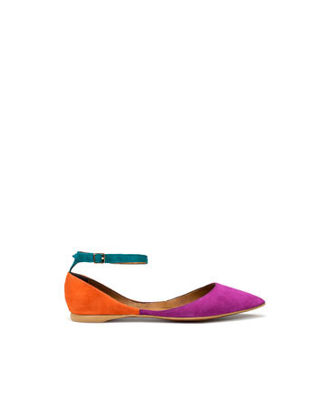 TRICOLOUR VAMP SHOE WITH HEEL -三个颜色一起撞色~！- ZARA United States