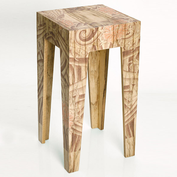 Yakuza Tatoo side table (2 pcs)印花椅子