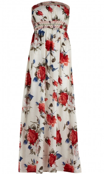 Strapless Flower Print Maxi Dress - AX Paris