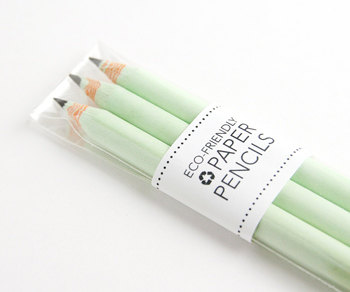 3 Pack of Mint EcoFriendly Recycled Paper Pencils by moxiepear 3 Pack of Mint Eco-Friendly Recycled Paper Pencils - made from 100% recycled