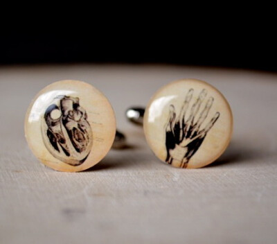 Vintage Hand and Heart Cufflinks