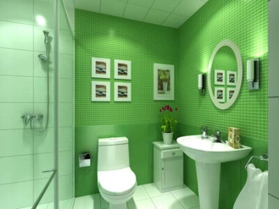 {。桃颜}抹茶绿的洗手间
