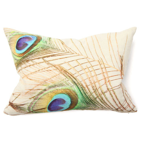 孔雀毛图案的靠枕~~ Illusion Peacock Digital Print Pillow