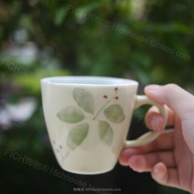 等烟雨 绿藤 杯子茶器单杯 手制陶瓷 日用生活陶瓷