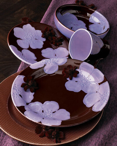 {。桃颜}紫花套盘，奢华的美