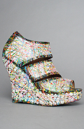 Jeffrey Campbell Riddle Paint 坡跟凉鞋