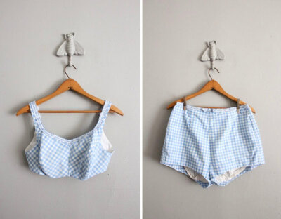 1960s vintage Jantzen blue gingham bikini by allencompanyinc