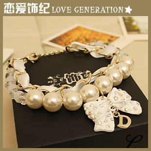 P204 独家发售 皮编多层手链 珍珠手链 韩版时尚可爱女款 超好看