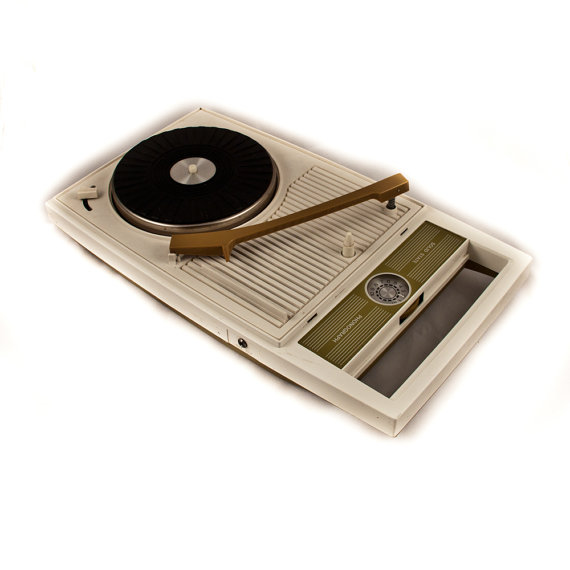 复古转盘式便携唱机Vintage Record Player Turntable Portable Small