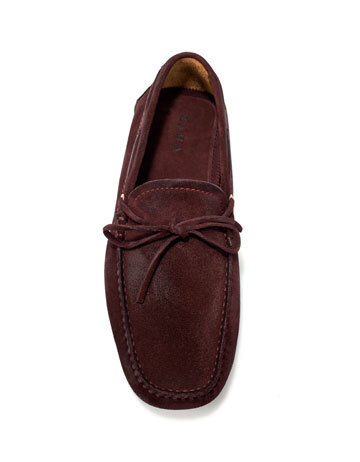 DRIVER MOCCASIN WITH BOW - 颜色很给力，棕红色 - ZARA United States