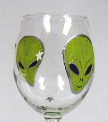 美酒ET杯~~ Alien Hand Painted Wine Glass