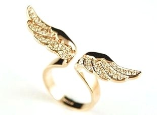 为梦想而生的Wing Ring！天使 翅膀 镶嵌锆钻 戒指 镀18k