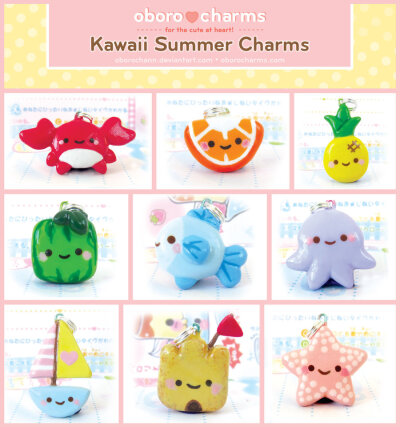 Kawaii Summer Charms by =Oborochann on deviantART