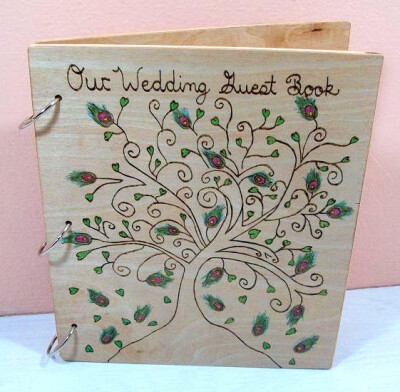 Personalized Peacock Tree Wedding Guest Book