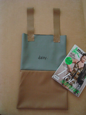 daisy.手工PU包 拼色包 购物袋~~~