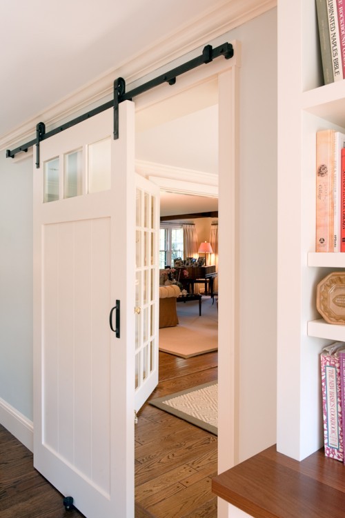 Neat way to have a pocket door effect (kinda) without tearing into walls!