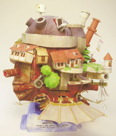 哈尔的移动城堡飞行版 3D纸模型.