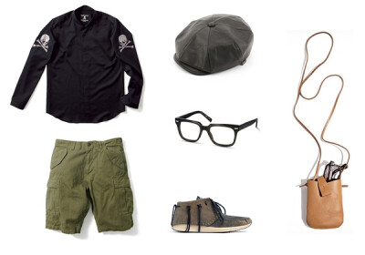 衬衫mastermind japan，裤子urban research，鞋visvim，包hangloose，帽beams