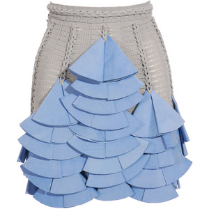 Mark Fast Knitted Skirt with Suede Ruffles - Polyvore Mark Fast Knitted Skirt with Suede Ruffles