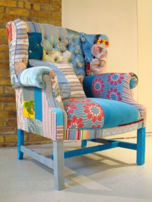 布艺单人沙发：蓝色淡雅如花