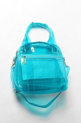 现货一个！美国代购urban outfitters D&O 蓝色透明大包包！