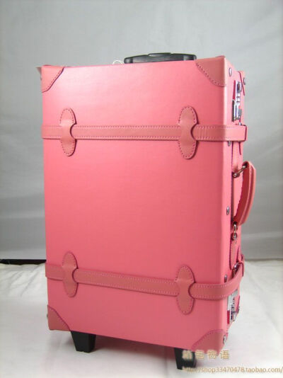 粉色复古拉杆皮箱子（好像去旅行）
