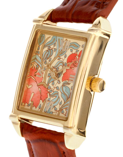英國代購asos正品復古vintage金色花朵皮革帶窄版石英手錶-淘宝网 :