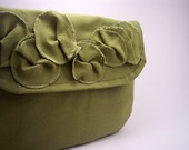 Mari Martin&#39;s Favorites on Etsy the foldover ruffle clutch in olive